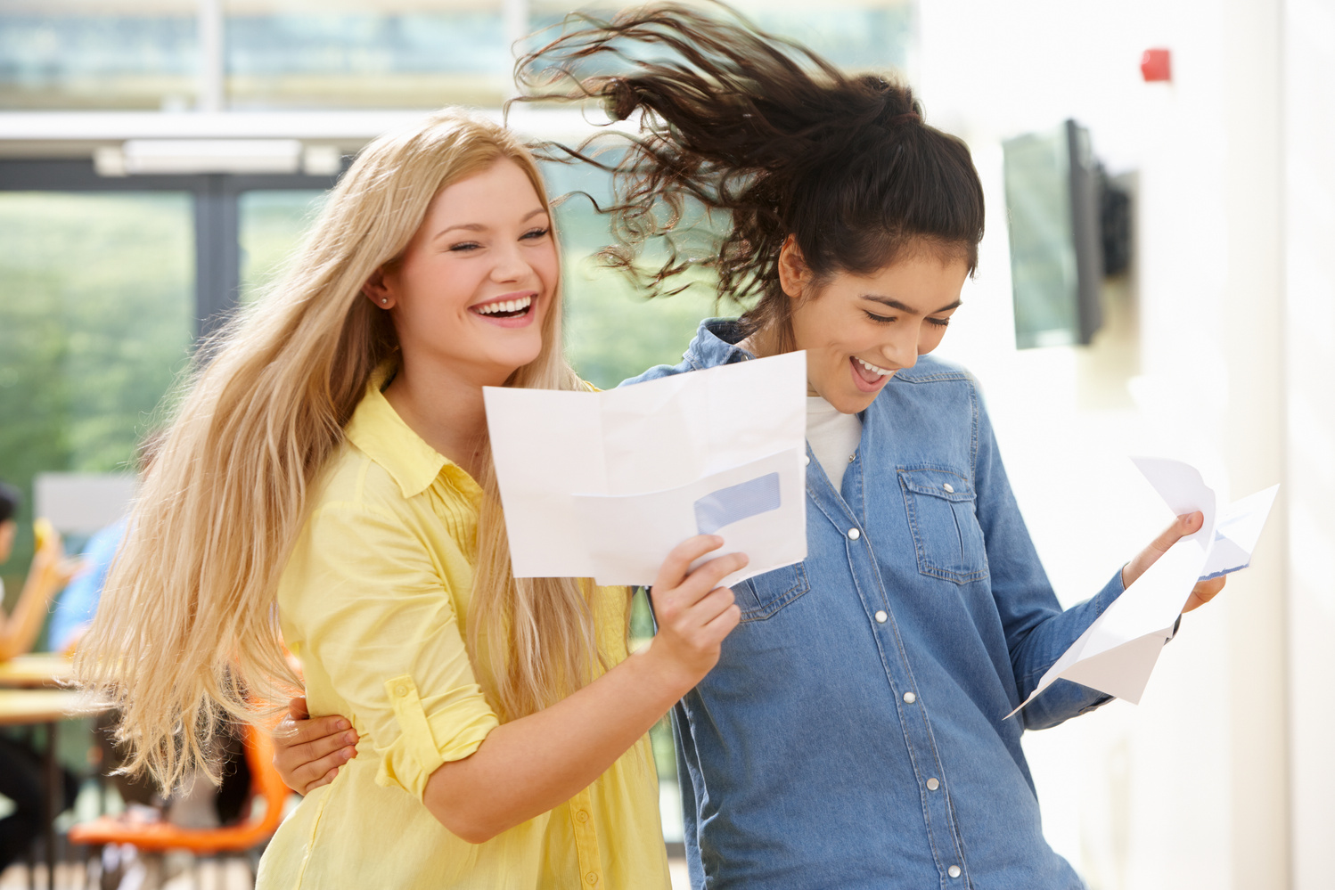 Pupils Celebrating Successful Exam Result